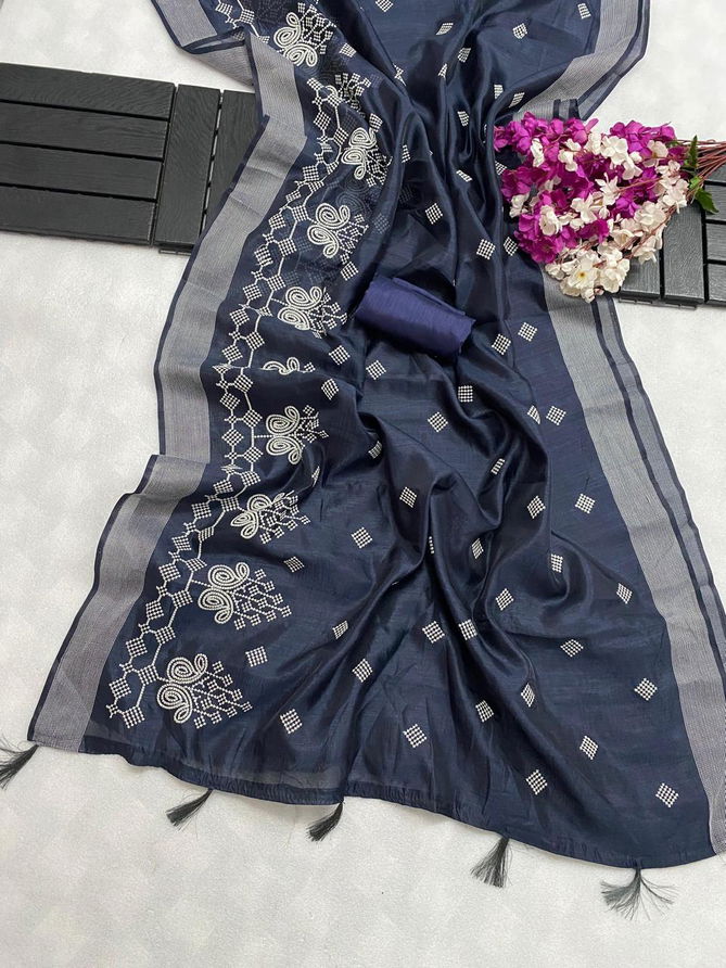 VFH 6070 Cotton Embroidery Wedding Sarees Wholesale Shop In Surat